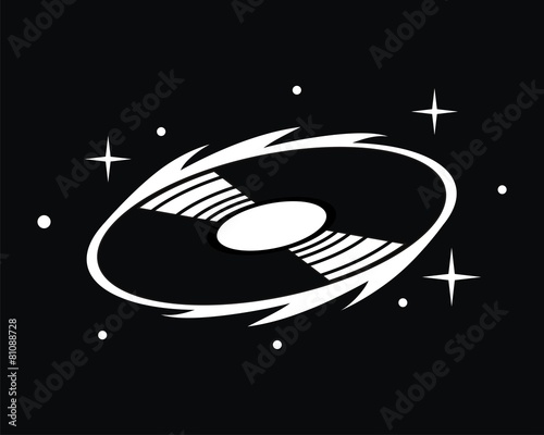 vinyl record disk black space icon image vector