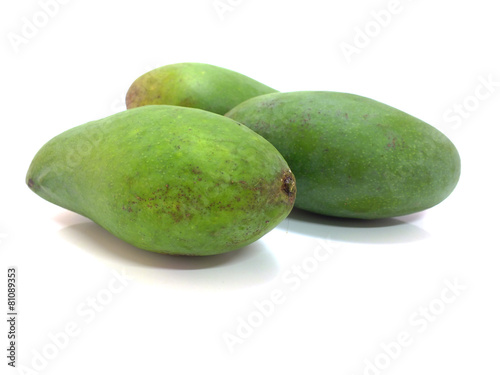Wallpaper Mural green mango isolated on white background Torontodigital.ca