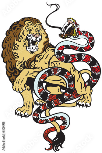 lion and snake