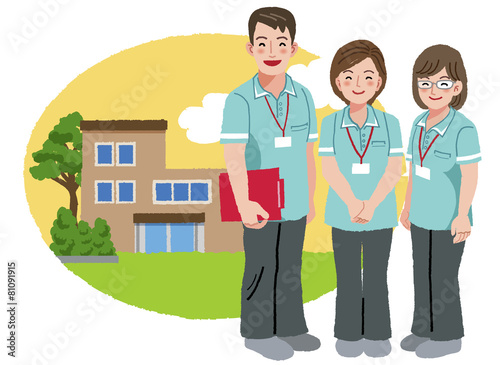 福祉士 福祉施設 Friendly caregivers with retirement home