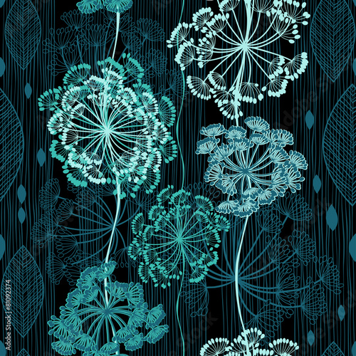 Tapety Bezszwowy wzór abstrakcjonistyczni kwiaty. Ręcznie rysowane kwiatowy backgrou