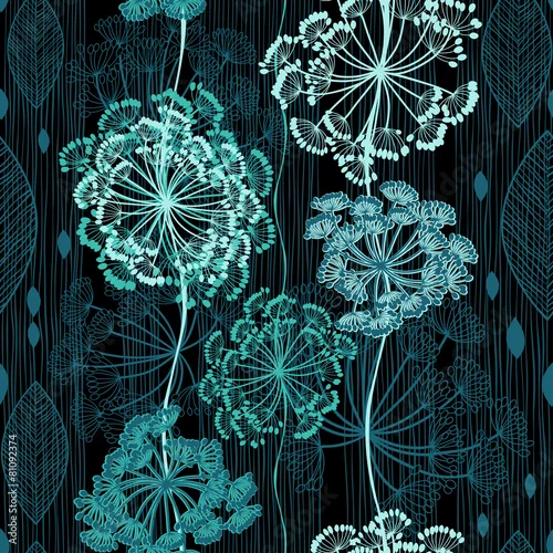 Tapety Bezszwowy wzór abstrakcjonistyczni kwiaty. Ręcznie rysowane kwiatowy backgrou