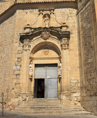 Entrance to the cathedral in Cuenca, Spain