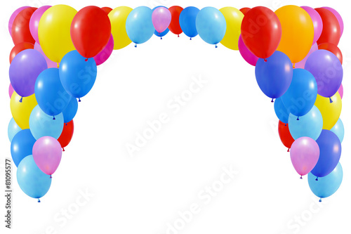 Set of colourful balloons. Isolated on white
