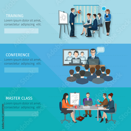 Conference Flat Banner Set