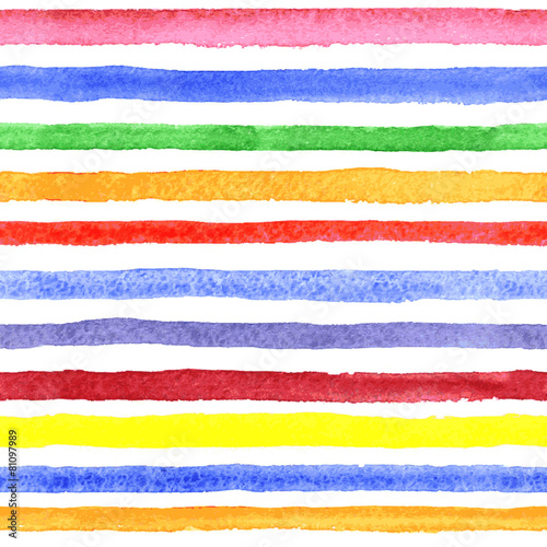 Watercolor striped pattern. Vector