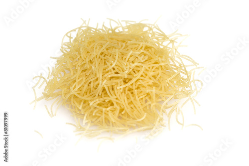 Heap of dry vermicelli  isolated on white