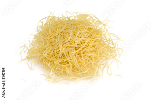 Heap of dry vermicelli isolated on white