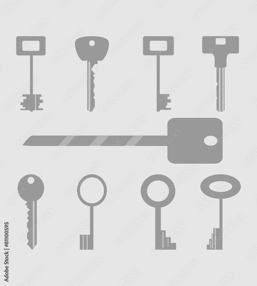 Keys icons set