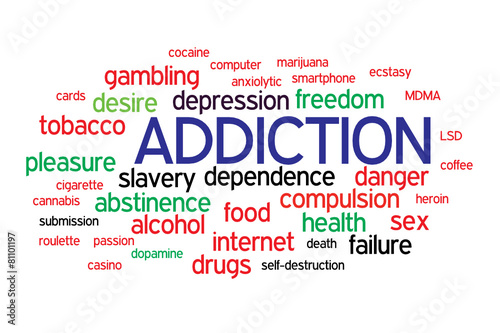WEB ART DESIGN Tag cloud addiction drugs dependance gambling 140 #81101197