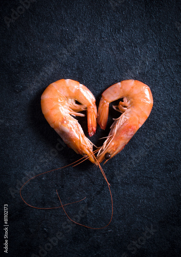 Heart shape shrimps photo