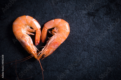 Heart shape shrimps