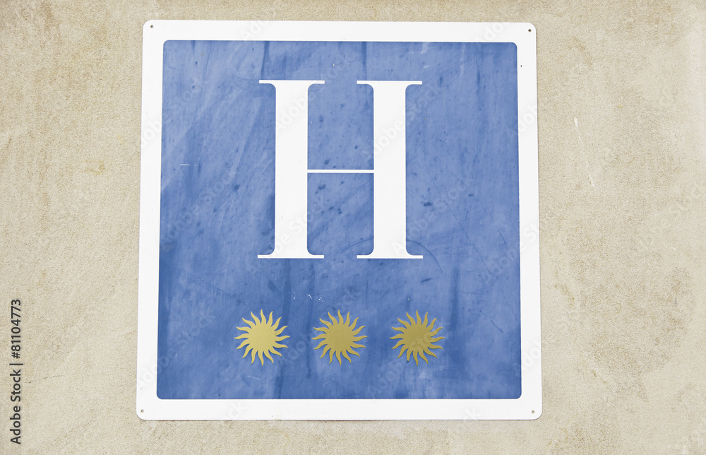 Obraz premium Sign three star hotel