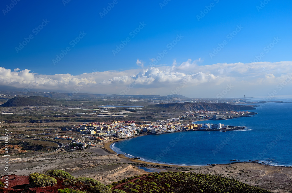 View of the city of El Medano, Tenerife, Canary Islands