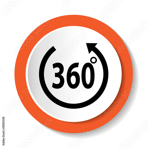 Векторная иконка с надписью 360 градусов