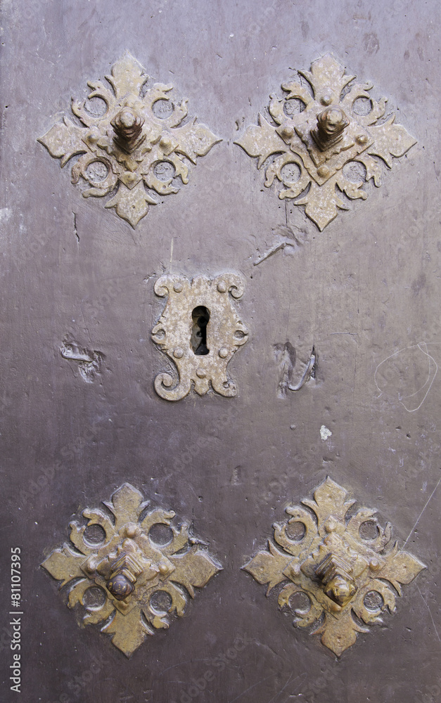 Old door with rivets Old door with rivets