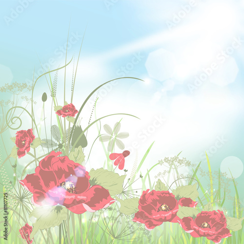 Illustration of summer landscape.