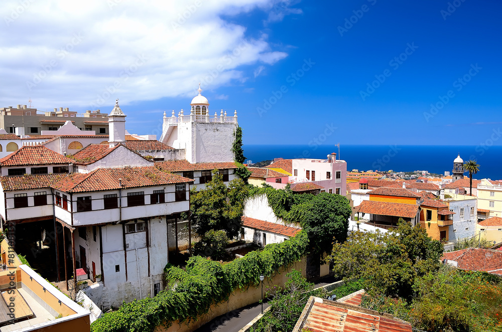 View the town of La Orotava, Tenerife, Canary Islands