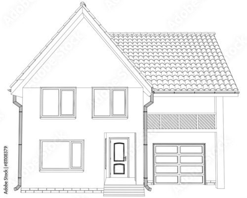 Sketch line at home. Vector illustration