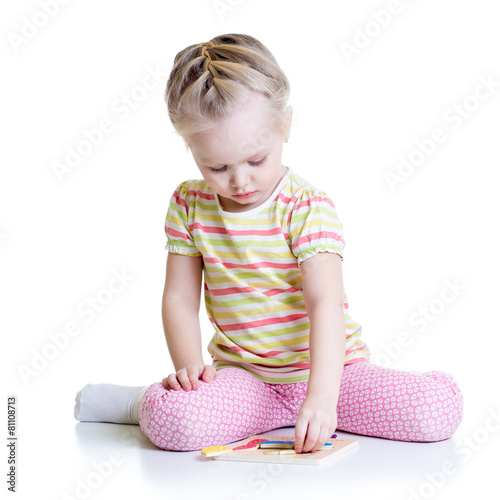Little Cute Girl Solving pu...