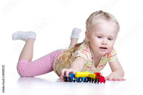 kid playing toys isolated n...