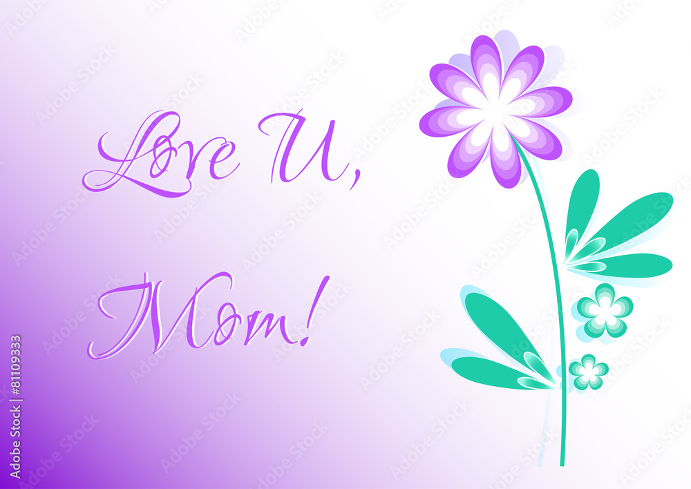 Greeting card with flowers on Mother's day