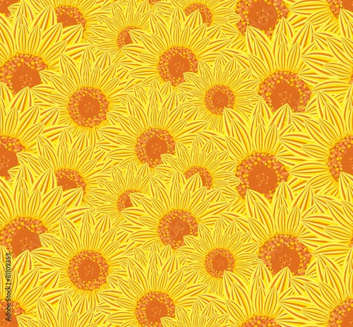 Seamless background with sunflowers.