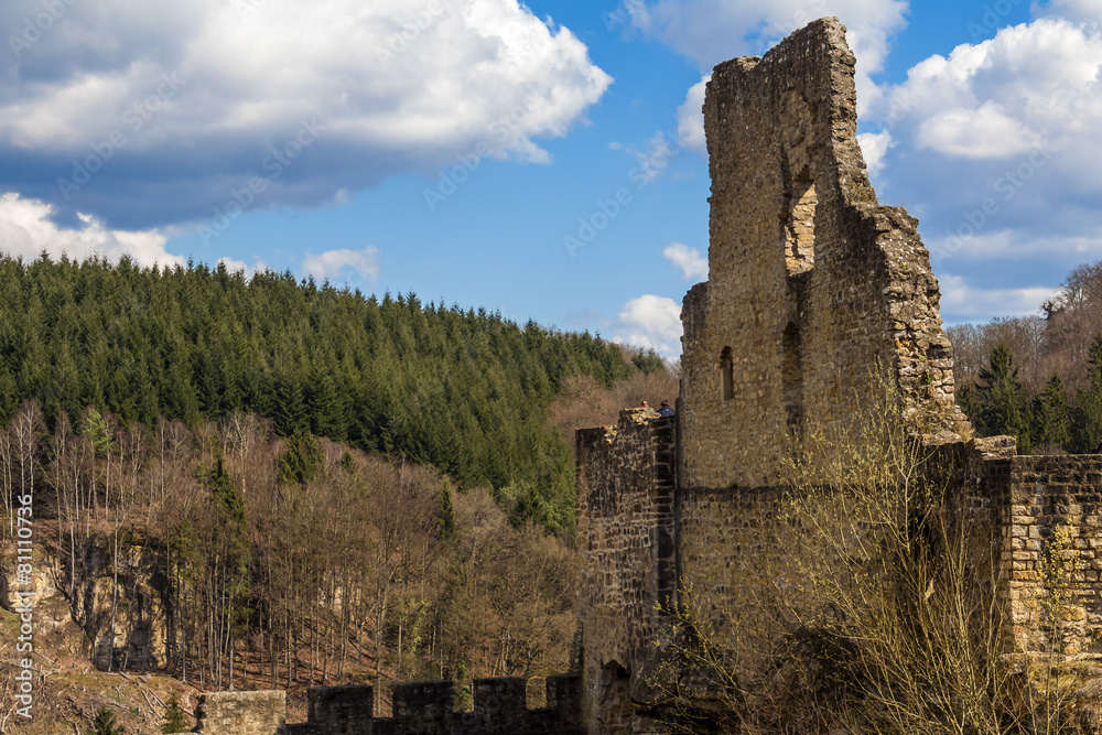 Larochette castle in spring, Luxembourg