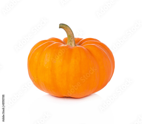 Pumpkin on white background. Fresh and orange