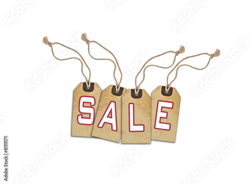 Sale concept, formed of textured tags