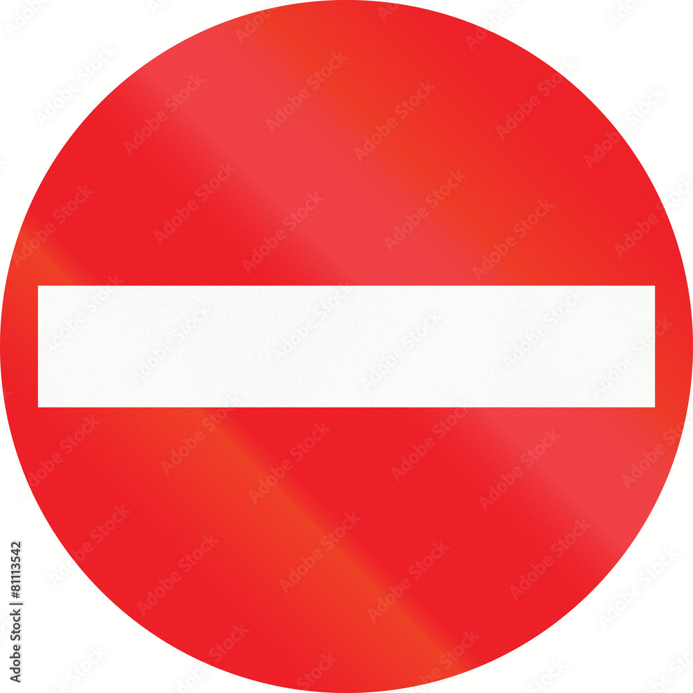 Naklejka premium No entry sign in Austria, at the exit of a one-way road