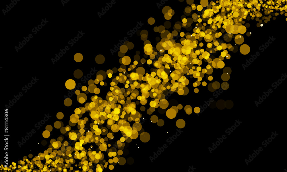 Gold and yellow glitter sparkle on black background Stock Illustration