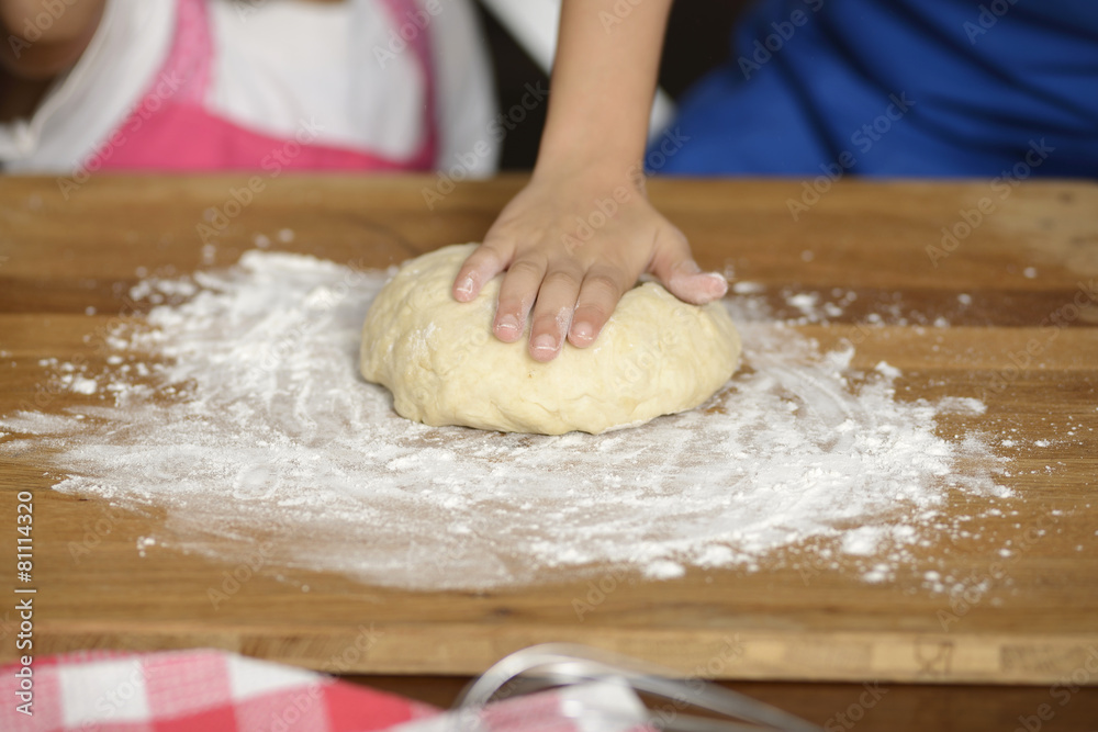 Little Girl Making Dough Little Girl Making Dough