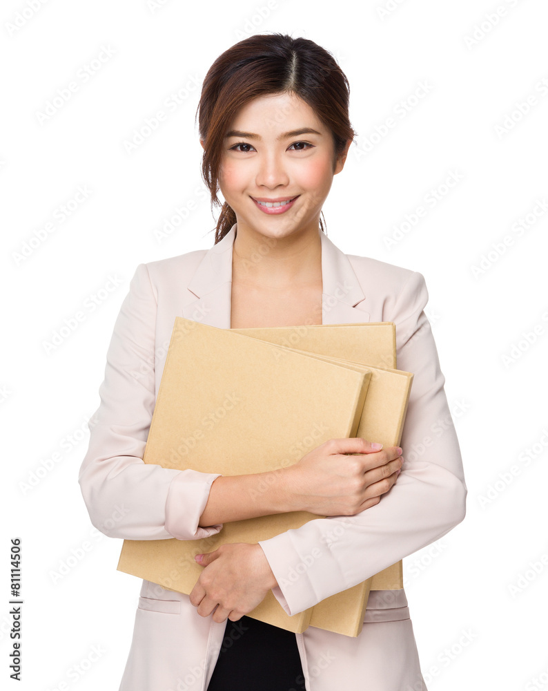 Young asian business woman hold with document work Young asian business woman hold with document work