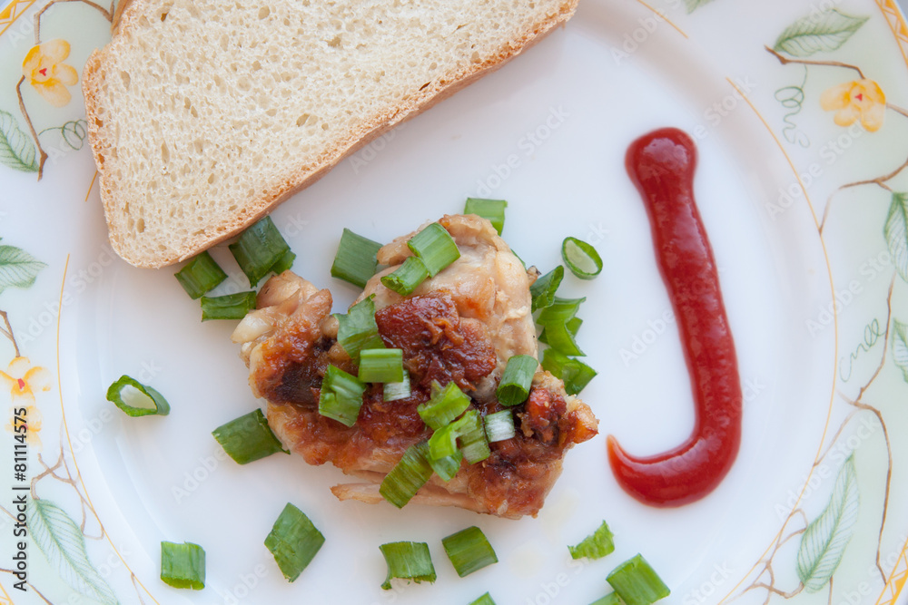 grilled meat and onions skhlekbom on a plate grilled meat and onions skhlekbom on a plate