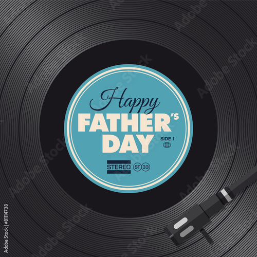 father's day card, music vinyl concept