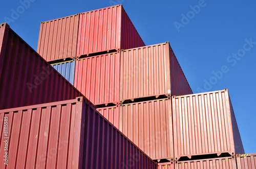 Cargo container yard, the Port of Tokyo, Japan