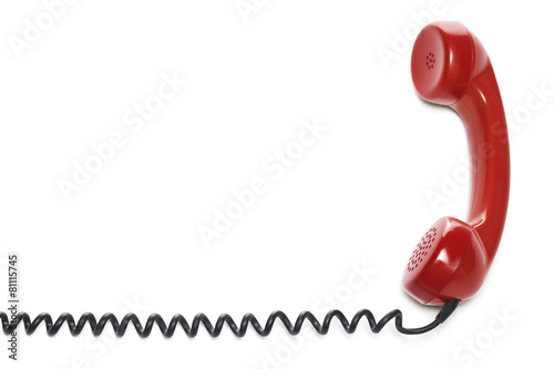 Red phone isolated on white