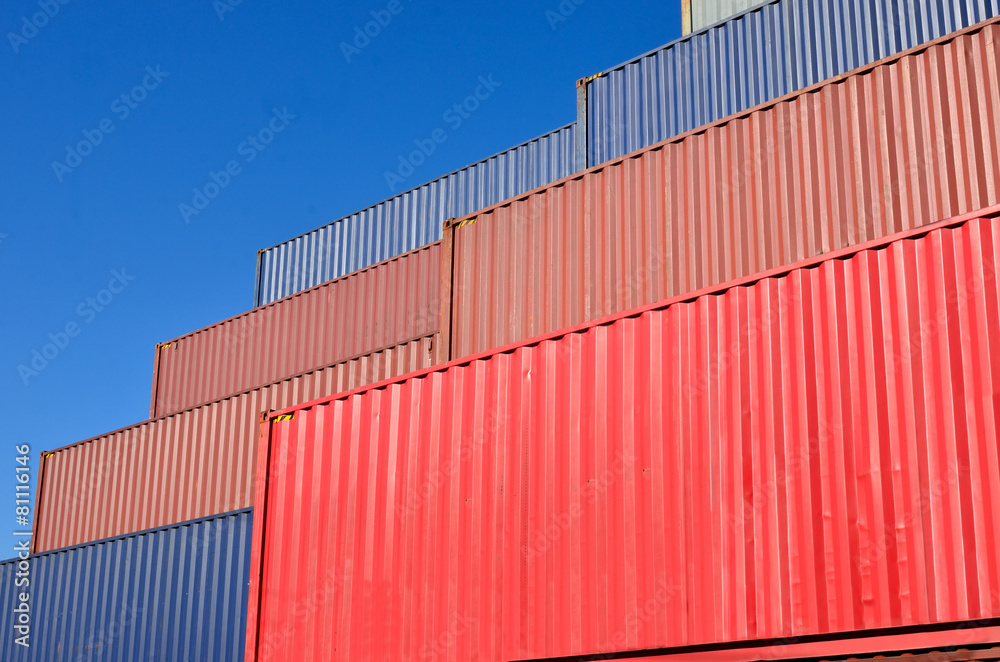 Fototapeta premium Cargo container yard, the Port of Tokyo, Japan