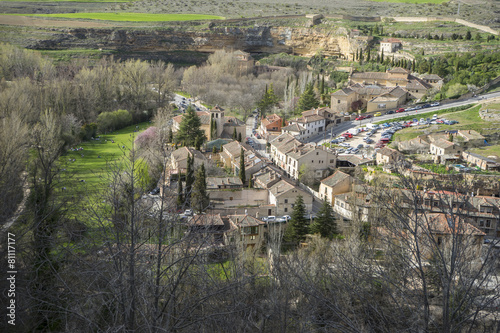 aerial views of the Spanish city of Segovia. Ancient Roman and m