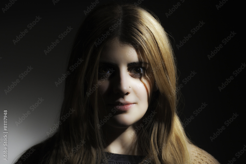 Dramatic Girl Staring At Camera Dramatic Girl Staring At Camera