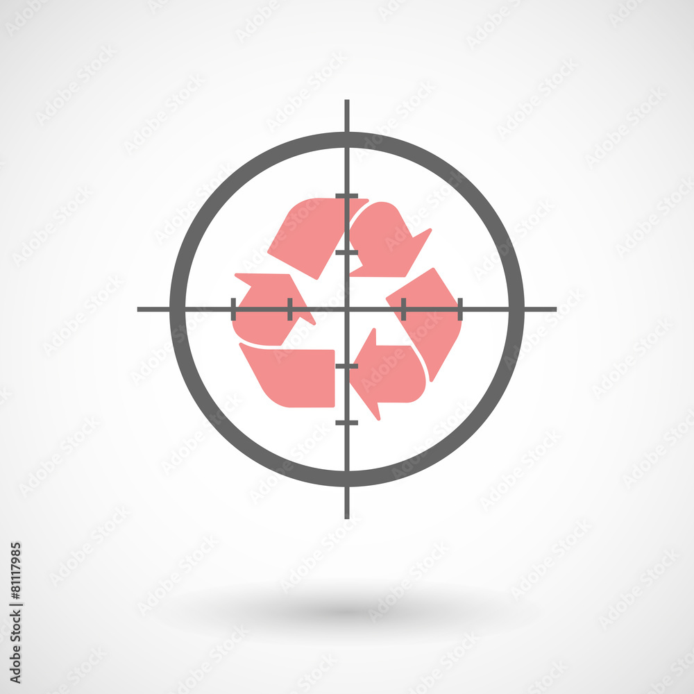 Crosshair icon with a recycle sign Crosshair icon with a recycle sign
