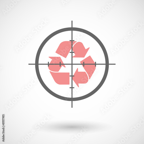 Crosshair icon with a recycle sign