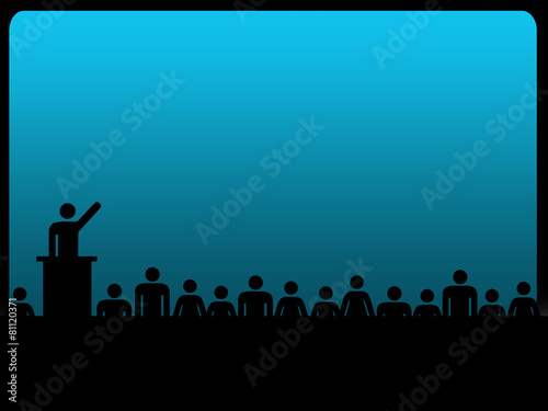 Group of people listening to a presentation speech