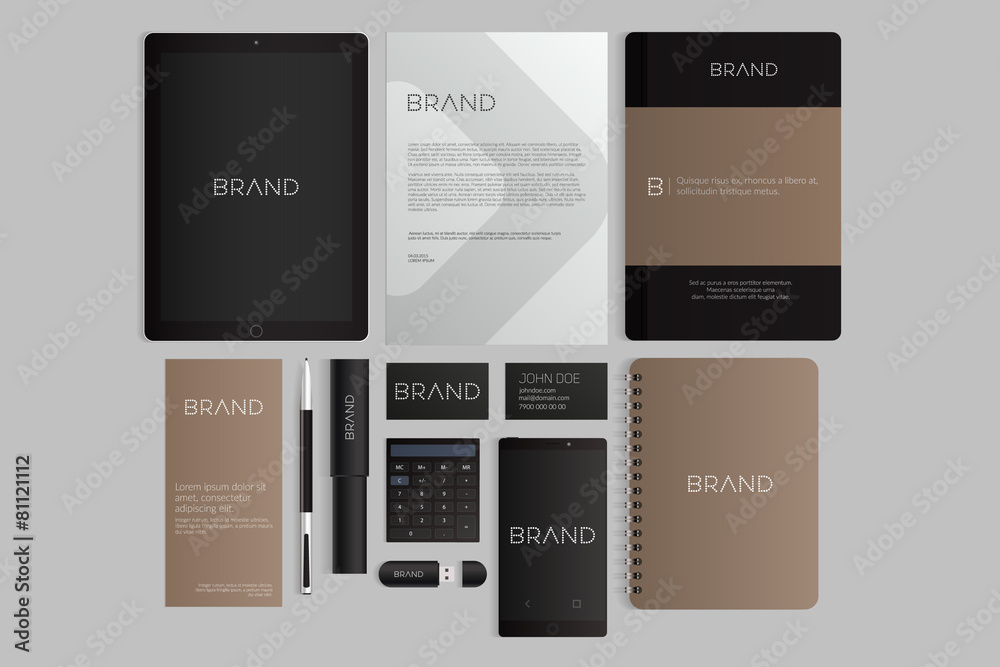 Modern corporate identity template design. Flat design