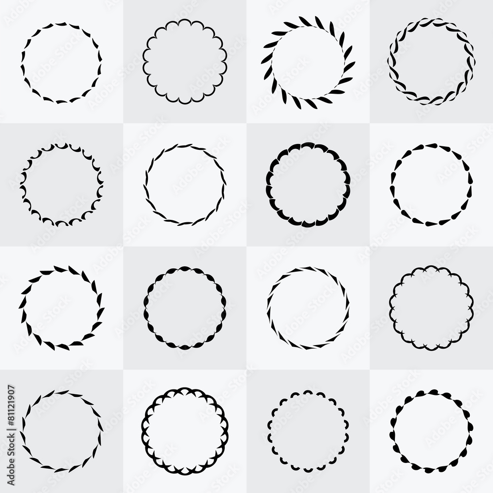 Abstract round frames and shapes set