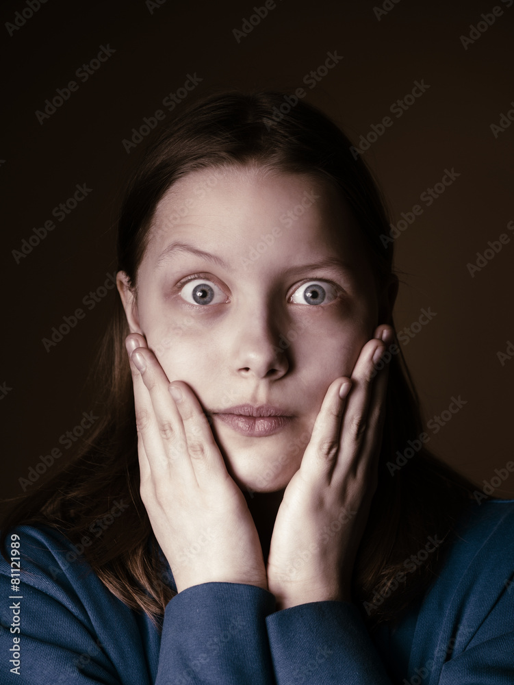 Portrait of a surprised teen girl Portrait of a surprised teen girl