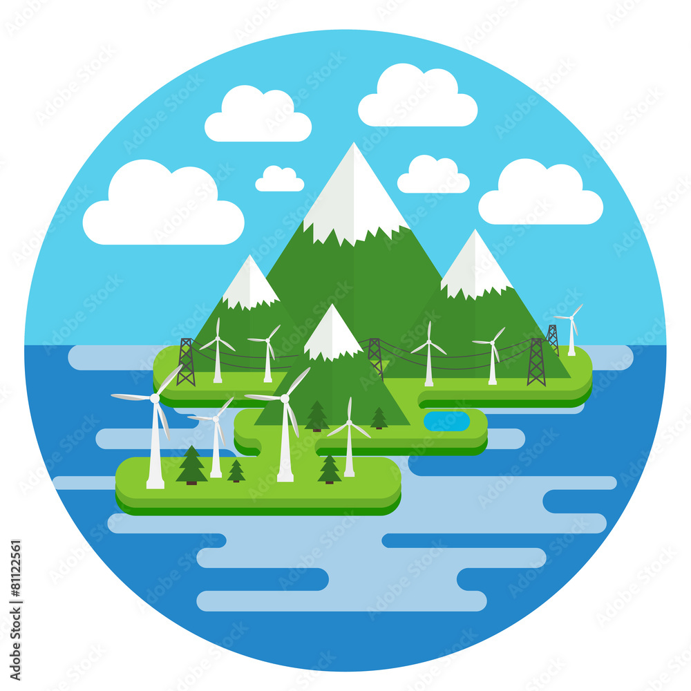 Naklejka premium FlatIslandIllustration02