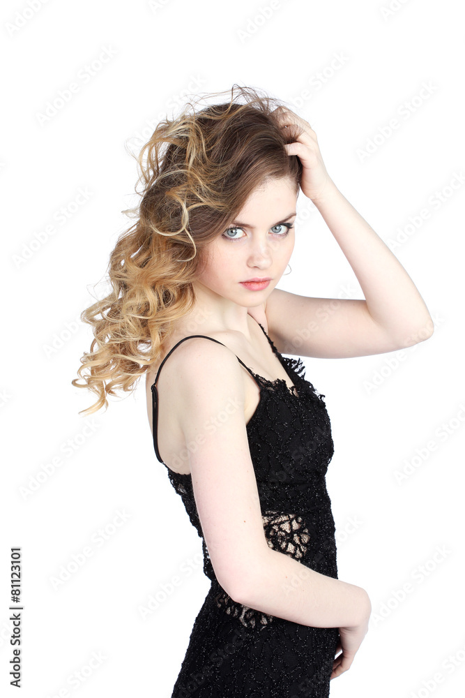 Beautiful girl in little black dress Beautiful girl in little black dress
