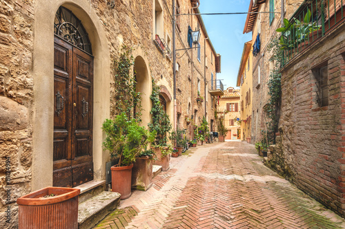 Beautiful and colorful streets of the small and historic Tuscan © Jarek Pawlak